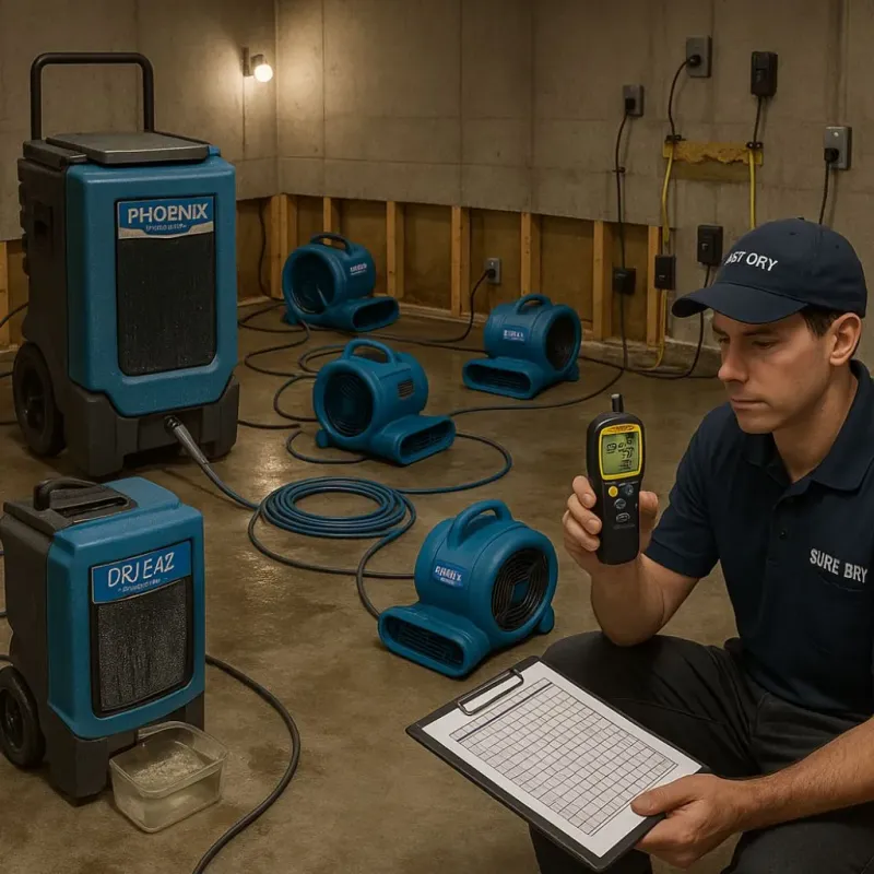Structural Drying and Dehumidification process in Ardmore, PA